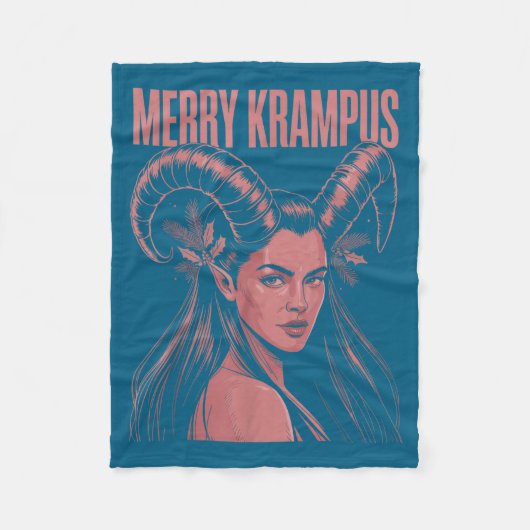Merry Krampus Ironic Lilith Christmas Dark Feminin Fleece Deken (Voorkant)