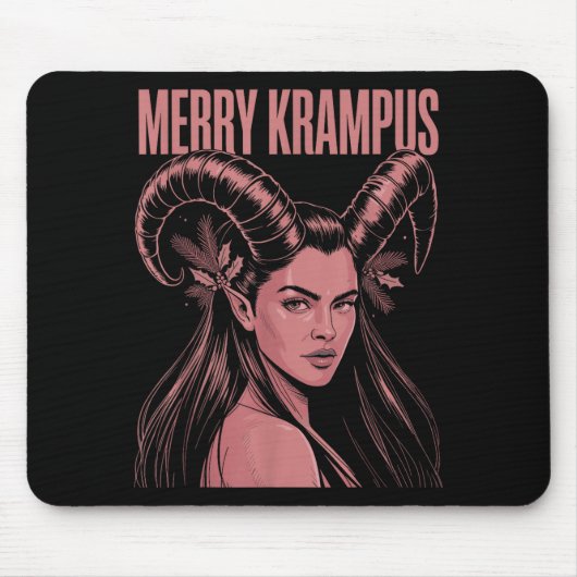 Merry Krampus Ironic Lilith Christmas Dark Feminin Muismat (Voorkant)