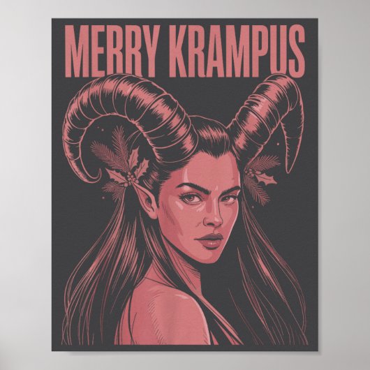 Merry Krampus Ironic Lilith Christmas Dark Feminin Poster (Voorkant)