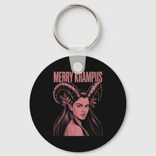 Merry Krampus Ironic Lilith Christmas Dark Feminin Sleutelhanger (Voorkant)