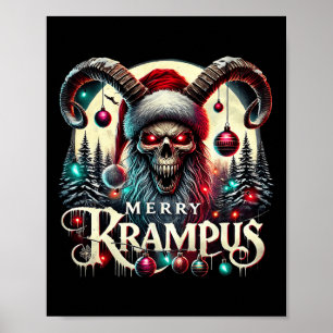 Merry Krampus kerst komt naar de stad Poster