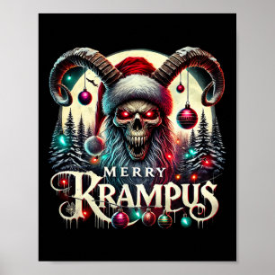Merry Krampus kerst komt naar de stad Poster