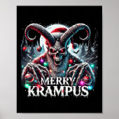 Merry Krampus kerst komt naar de stad Poster (Voorkant)