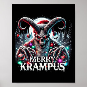 Merry Krampus kerst komt naar de stad Poster