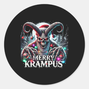 Merry Krampus kerst komt naar de stad Ronde Sticker