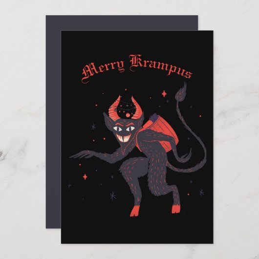 Merry Krampus-kerstfeestkaart Feestdagenkaart (Voorkant / Achterkant)