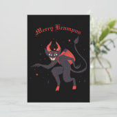 Merry Krampus-kerstfeestkaart Feestdagenkaart (Staand voorkant)