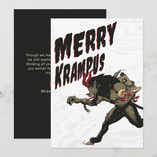 Merry Krampus-kerstfeestkaart Feestdagenkaart (Voorkant / Achterkant)