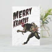 Merry Krampus-kerstfeestkaart Feestdagenkaart (Staand voorkant)