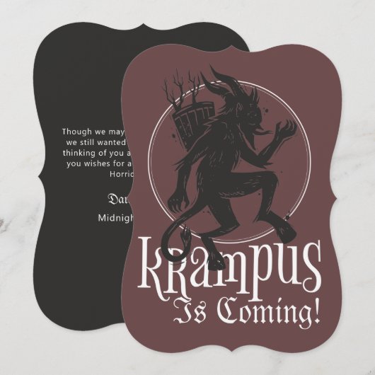 Merry Krampus-kerstfeestkaart Feestdagenkaart (Voorkant / Achterkant)