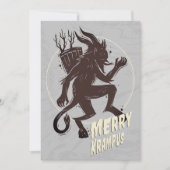 Merry Krampus-kerstfeestkaart Feestdagenkaart (Voorkant)