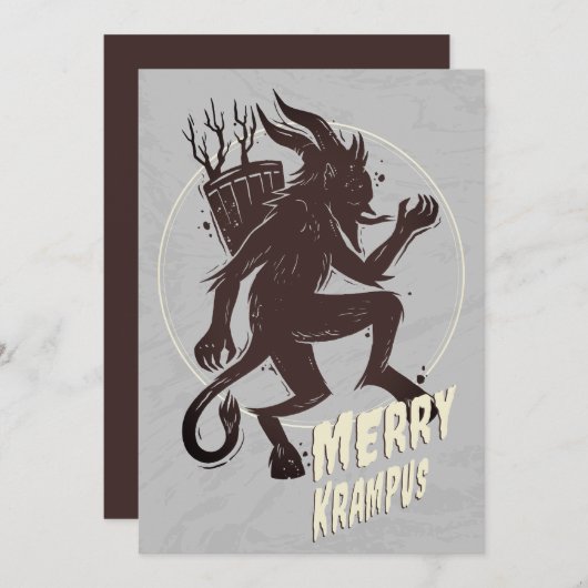 Merry Krampus-kerstfeestkaart Feestdagenkaart (Voorkant / Achterkant)