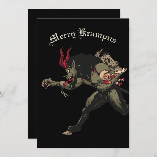 Merry Krampus-kerstfeestkaart Feestdagenkaart (Voorkant / Achterkant)