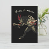 Merry Krampus-kerstfeestkaart Feestdagenkaart (Staand voorkant)