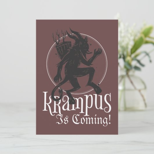 Merry Krampus-kerstfeestkaart Feestdagenkaart (Staand voorkant)