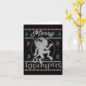 Merry Krampus Kerstmis Horror Ugly Sweater E Kaart (Gele Bloem)