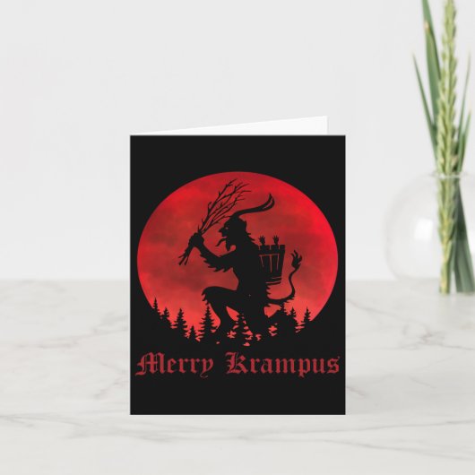 Merry Krampus Kerstmis Horror Ugly Sweater E Kaart (Voorkant)