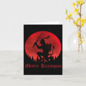 Merry Krampus Kerstmis Horror Ugly Sweater E Kaart (Gele Bloem)