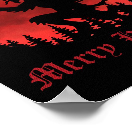 Merry Krampus Kerstmis Horror Ugly Sweater E Poster (Hoek)