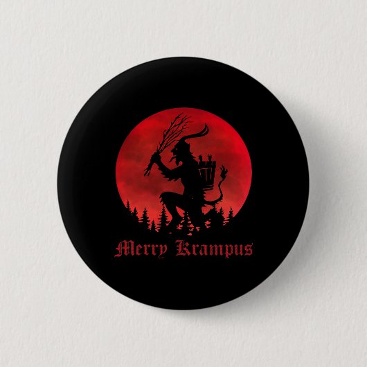 Merry Krampus Kerstmis Horror Ugly Sweater E Ronde Button 5,7 Cm (Voorkant)