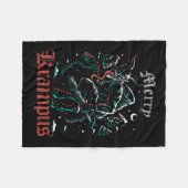 Merry Krampus Kerstmishorror Ugly Evil Paja Fleece Deken (Voorkant (Horizontaal))