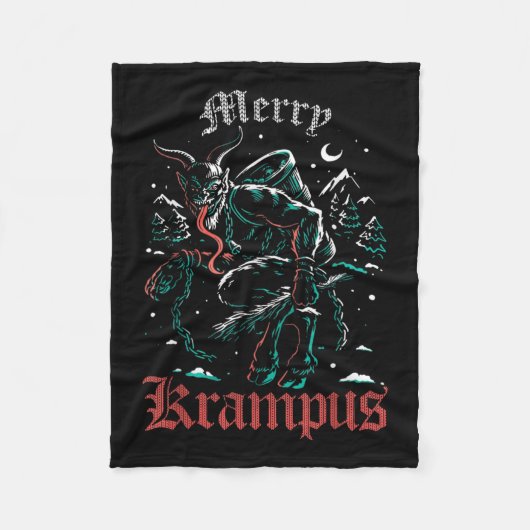 Merry Krampus Kerstmishorror Ugly Evil Paja Fleece Deken (Voorkant)