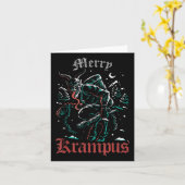 Merry Krampus Kerstmishorror Ugly Evil Paja Kaart (Gele Bloem)
