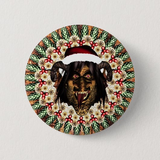 Merry Krampus Ronde Button 5,7 Cm (Voorkant)