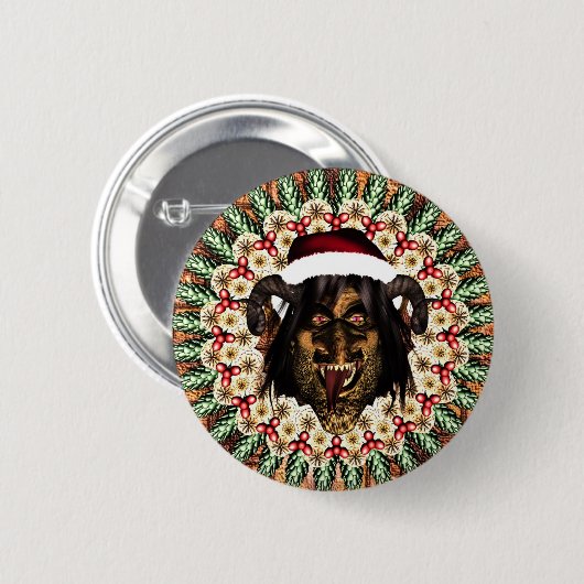 Merry Krampus Ronde Button 5,7 Cm (Voorkant /achterkant)