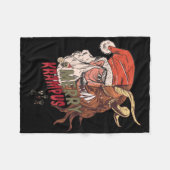 Merry Krampus Scary Santa Horror Kerstmis Fleece Deken (Voorkant (Horizontaal))
