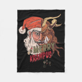 Merry Krampus Scary Santa Horror Kerstmis Fleece Deken (Voorkant)