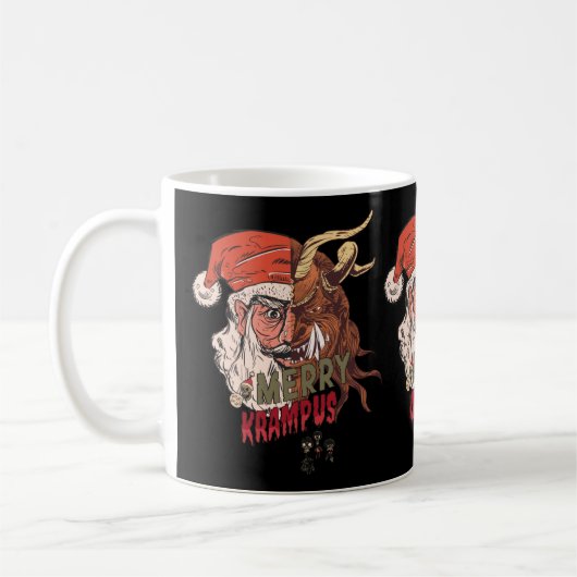 Merry Krampus Scary Santa Horror Kerstmis Koffiemok (Links)
