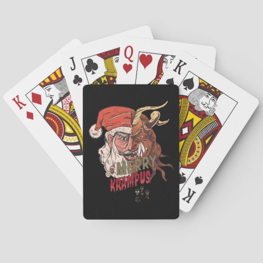 Merry Krampus Scary Santa Horror Kerstmis Pokerkaarten (Achterkant)
