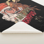 Merry Krampus Scary Santa Horror Kerstmis Sherpa Deken (3/4)