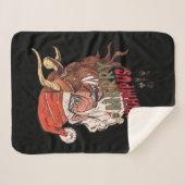 Merry Krampus Scary Santa Horror Kerstmis Sherpa Deken (Voorkant (horizontaal))