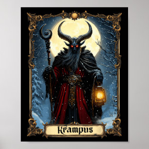 Merry Krampus Tarot Kaart Kerst Horror Ugly Swe Poster