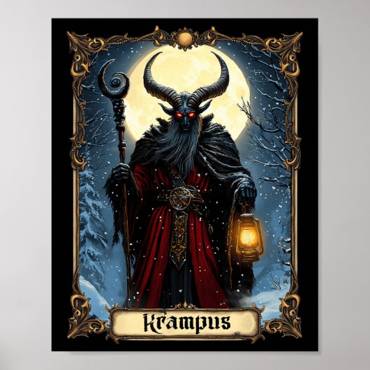 Merry Krampus Tarot Kaart Kerst Horror Ugly Swe Poster (Voorkant)