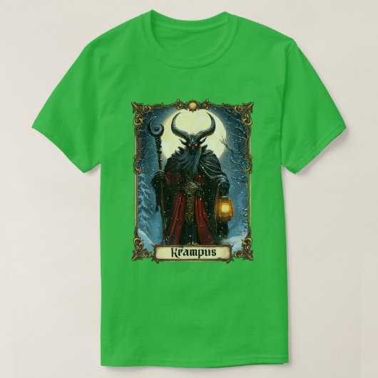 Merry Krampus Tarot Kaart Kerst Horror Ugly Swe T-shirt (Design voorkant)