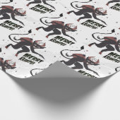 Merry Krampus Typografie Kerstfeestdag Cadeaupapier (Hoek)