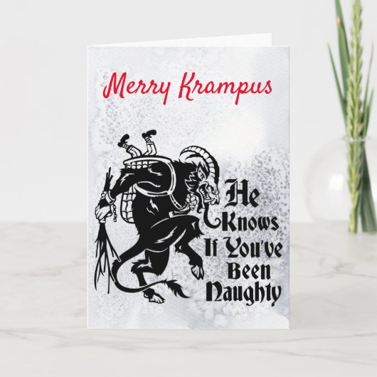 Merry Krampus Wenskaart Feestdagen Kaart (Voorkant)