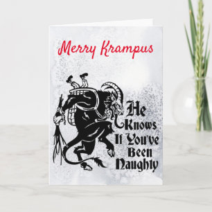 Merry Krampus Wenskaart Feestdagen Kaart