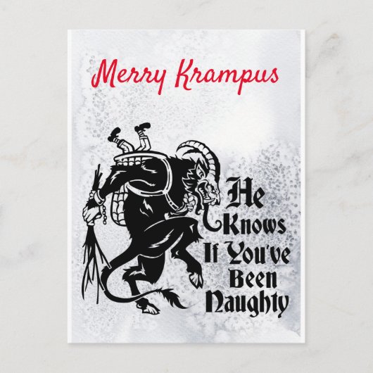 Merry Krampus Wenskaart Feestdagenkaart (Voorkant)