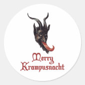 Merry Krampusnacht Ronde Sticker (Voorkant)