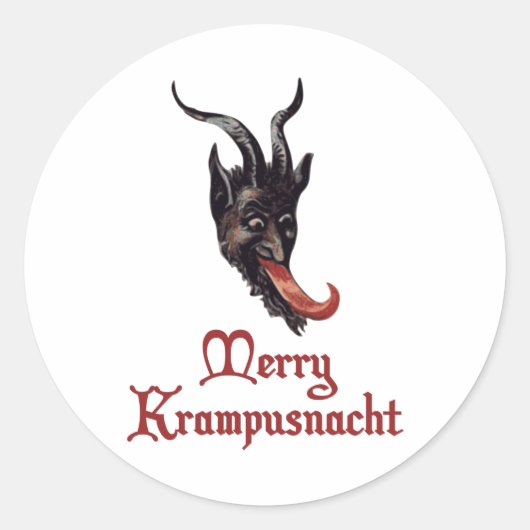Merry Krampusnacht Ronde Sticker (Voorkant)
