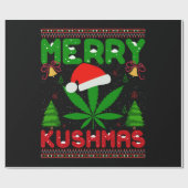 Merry Kushmas Funny Kerstmis Cadeaupapier (Vlak)