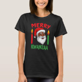 Merry Kwanzaa African American Santa Claus Black C T-shirt (Voorkant)