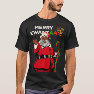 Merry Kwanzaa Santa Black met Kerstmis Afrikaanse  T-shirt