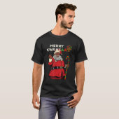 Merry Kwanzaa Santa Black met Kerstmis Afrikaanse T-shirt (Voorkant volledig)