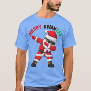 Merry Kwanzaa Santa Black met Kerstmis Afrikaanse T-shirt
