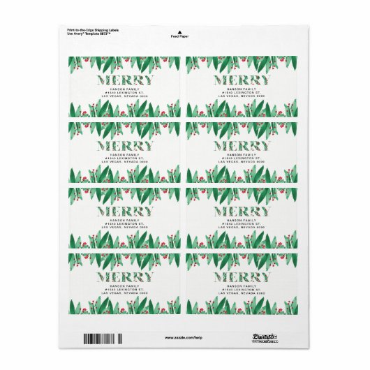 MERRY-label Etiket (Full Sheet)